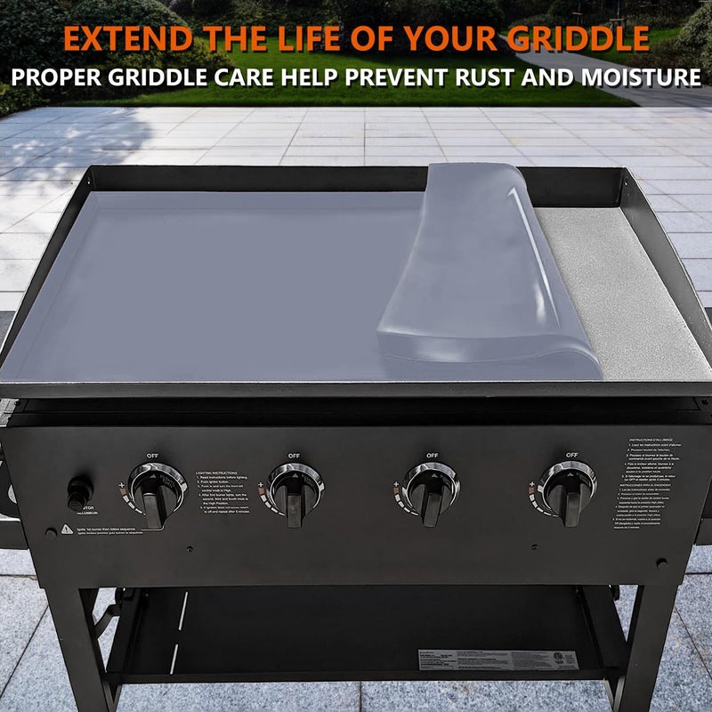 Protebox 28" Silicone Griddle Mat for Blackstone 28 Inch Grill, Heavy Duty Food Grade Silicone Griddle Cover, Protect Your Grill from Dirt & Rust All Year Round (Gray) - Image 4